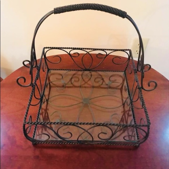 SLAH Jamestown Centerpiece Wrought Iron/Glass New! No box. - Picture 2 of 4